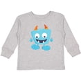 thumbnail image 3 of Inktastic Cute Monster, Blue Monster, Funny Monster, Horns Boys or Girls Long Sleeve Toddler T-Shirt, 3 of 5