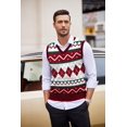 thumbnail image 5 of COOFANDY Men's Casual Slim Fit V-Neck Rhombus Knitwear Sleeveless Pullover Sweater Vest, 5 of 6