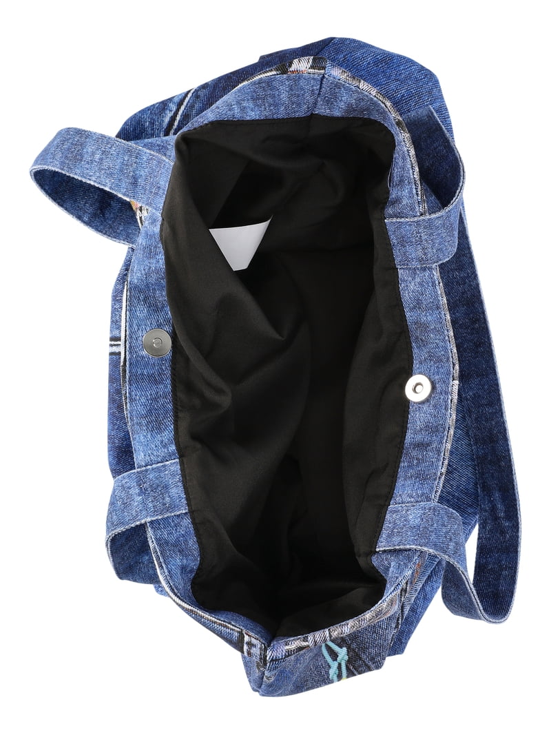 No Boundaries Photoreal Denim Fashion Tote Bag, Women's - Walmart.com