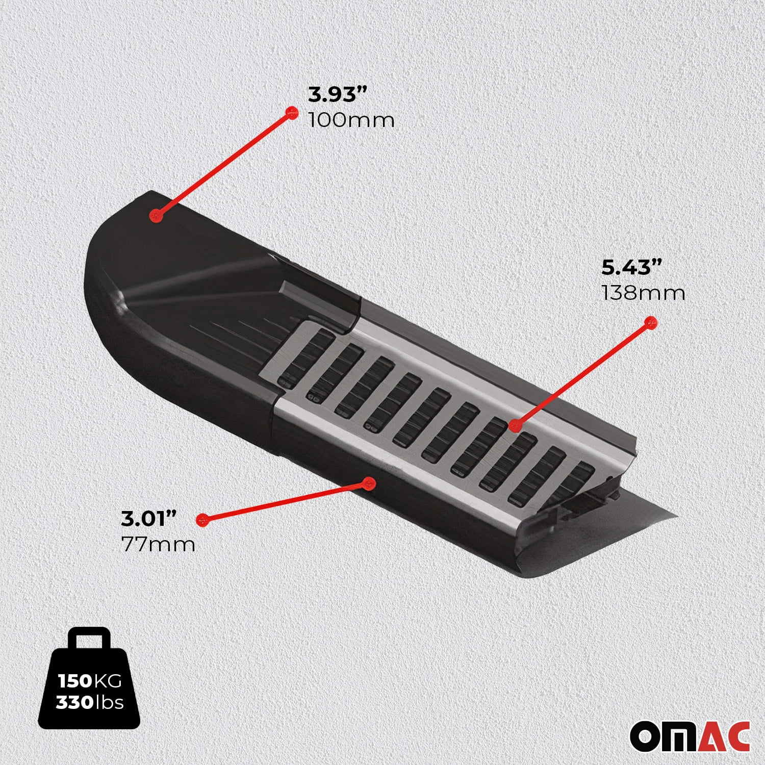 OMAC Side Step Nerf Bars Running Boards for Toyota RAV4 2006-2012 Black Silver 2Pcs