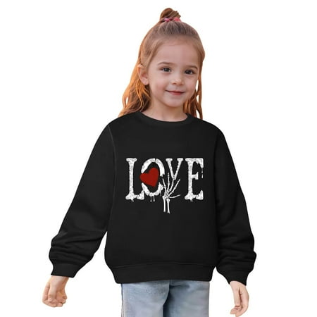 

DOSUKRAI Halloween Sweatshirts Cotton Sweatshirts Print for Kids Crewneck Pullover Little Girls Boys Long Sleeve Outwear Fall Toddler 2-7 Years Clearance Sales Today Deals Black 4 Years