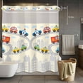Beige Childlike Fun No Hook Shower Curtain with Snap in Liner ...