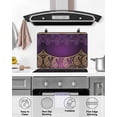 thumbnail image 4 of Large Induction Cooktop Protector Mat Purple Boho Floral Stove Top Covers for Electric Stove, Vintage Ethnic Tribal Abstract Art Decorative Stove Burner Cover Mats, Glass Top Stove Cover, 4 of 7