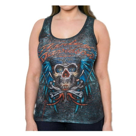- Harley-Davidson Women's Jolly Rancher Embellished Premium Sleeveless Tank Top, Harley Davidson