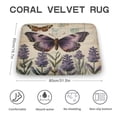 thumbnail image 2 of Retro Lavender Flower Print Bath Rug, Coral Velvet, 20"x32",Ultra Soft and Non-Slip Bathroom Rugs, Water Absorbent and Machine Washable, 2 of 8