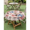 thumbnail image 4 of Outdoor Tablecloth with Umbrella Hole for Patio/Picnic/Party/Camping, American Star Blue Red Waterproof Table Cloth Round Cover Washable, Patriotic 4th of July Classic Tan (Dia 54"), 4 of 9
