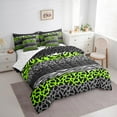 thumbnail image 3 of Castle Fairy Animal Leopard Cheetah Zebra Print Bedding Comforter Set 7pcs for Kids Teens Adults,Abstract Stripes Lines Queen Bedding Sets Super Cozy,Vintage Aesthetic Queen Sheet Sets, 3 of 7