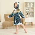thumbnail image 4 of FORMRS Niños Bathrobe Unisex Hooded Robe Soft Plush Pajamas Sleepwear, Size 2-3T, Blue Mountains, 4 of 7