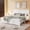 White, variant on Farmhouse Style King Size Bed Frame with Barn Door Headboard and Footboard, Solid Pine Wood Platform Bed with 10 Slats, Under-Bed Storage Space, Rustic Bedroom Furniture, White