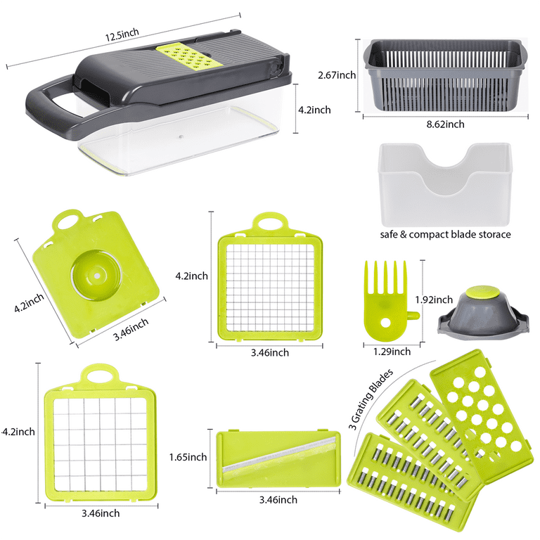 GenX Vegetable Chopper, Multifunctional 12 in 1 Food Chopper, Kitchen Vegetable  Slicer Dicer Cutter, Dicing Machine, Veggie Chopper with Container - Yahoo  Shopping