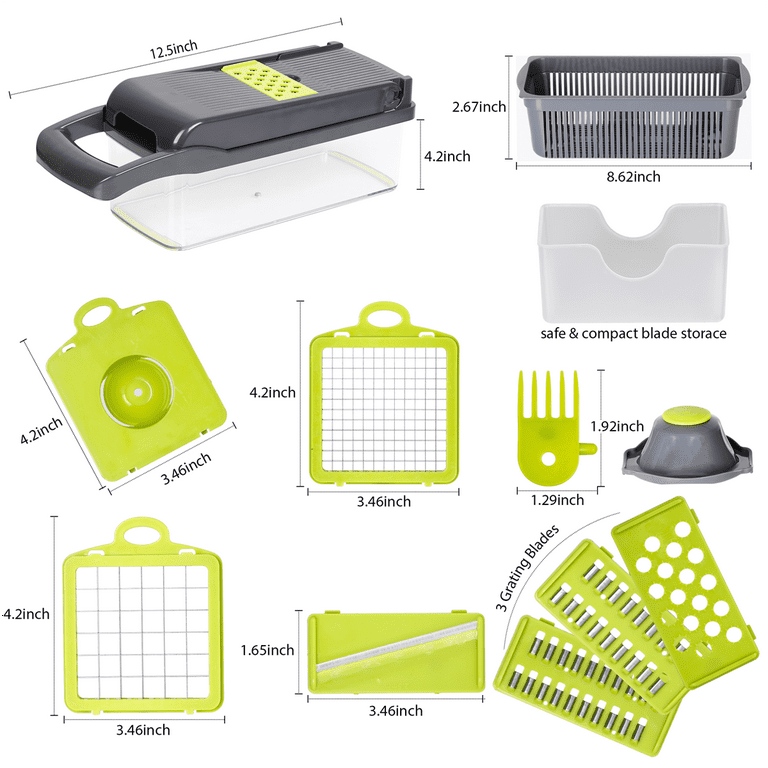 12-in-1 Multi-Use Slicer, Dicer and Chopper French Fry Cutter 12-in-1 Multi-Use Slicer, Dicer and Chopper French Fry Cutter