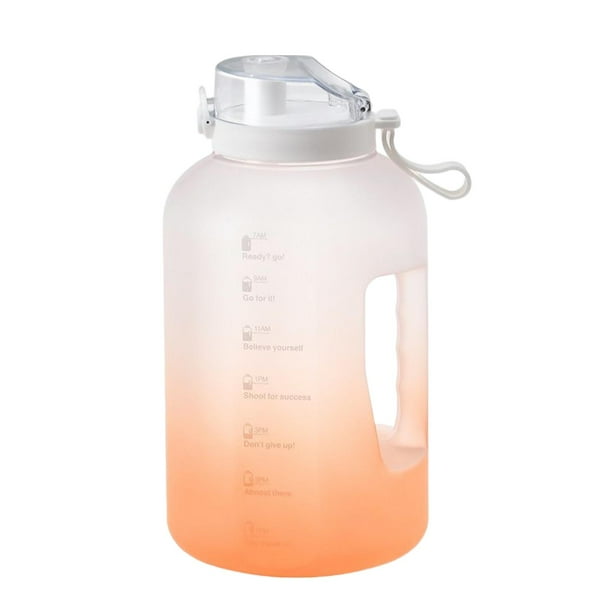 Botella de agua de 2,2 , jarra de agua grande con motivación Naranja Blanco Gloria Botella para beber
