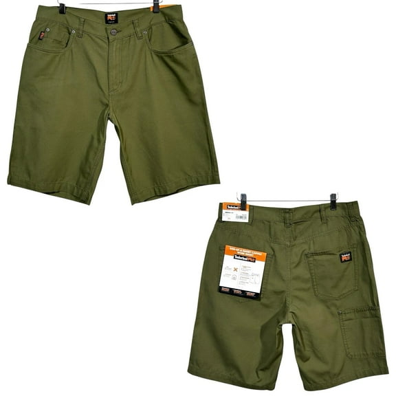 Timberland PRO Men's Canvas Work Shorts 34x11" Olive Tool and Utility Pockets