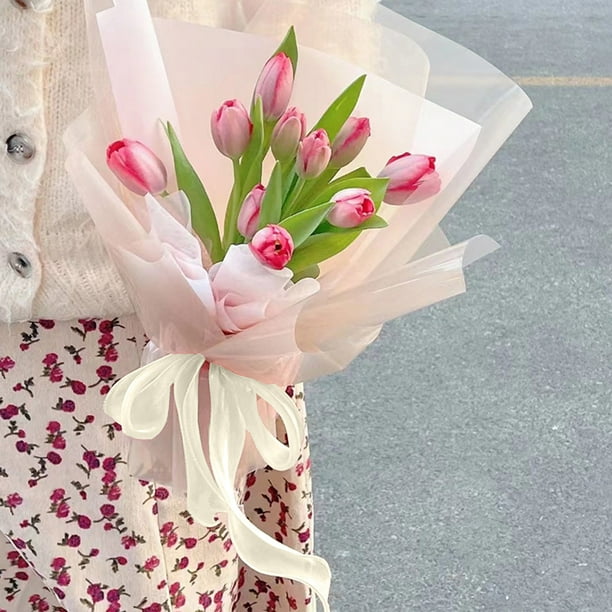 Fiudx Cinta de Flores Navideñas, Diseño de Cola de Pez, Poliéster Beige, Ideal para Embalar Cajas de Regalo, Decoración de Cumpleaños y Festividades, 4 Cm X 10 Yardas, Versátil, Elegante.