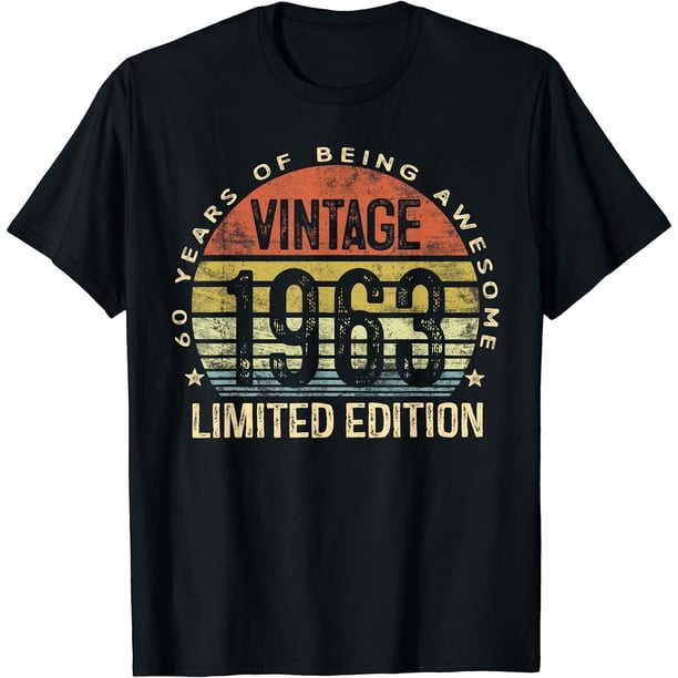 Vintage 1963 Edición Limitada Regalos de 60 Años 60 Cumpleaños Camiseta