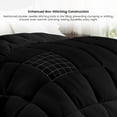 thumbnail image 3 of Lux Decor Premium Queen Comforter Down Alternative - All Season Box Stitched Quilted Duvet Insert with Corner Tabs, 350 GSM Virgin PSF Filling, Machine Washable Bedding - Oekotex Certified - Black, 3 of 8