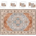 thumbnail image 5 of Reepow 8x10 Washable Vintage Boho Soft Non-Slip Low Pile Area Rug for Living Room Office Dining Room,Orange Beige, 5 of 10