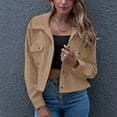 thumbnail image 2 of Women Autumn And Winter Fashion Cropped Jackets Button Cropped Jacket Tops Long Sleeve Shirts, 2 of 7