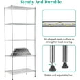 thumbnail image 3 of Wire Shelving Unit, NSF 5-Tier Shelf Utility Steel Commercial Grade Storage Shelves 24" L x 14" W x 60" H Heavy Duty Metal Shelves Organizer Rack with Leveling Feet for Kitchen Office Garage, Chrome, 3 of 7
