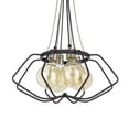 thumbnail image 4 of Lima 22 Inch Chandelier w 4 Light Bulbs, Black Metal Cage Design, 4 of 7