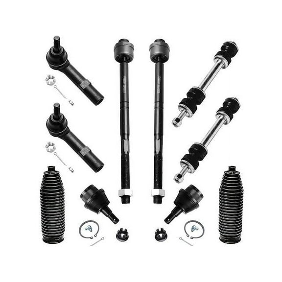 Front Ball Joint Sway Bar Link Tie Rod End Kit - 10 Piece - Compatible with 2007 - 2013 Chevy Silverado 1500 2008 2009 2010 2011 2012