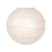 Luna Bazaar Paper Lantern (10-Inch, Free-Style Ribbed, Off-White) - Rice Paper Chinese/Japanese Hanging Decoration - For Home Decor, Parties, and Weddings