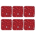 thumbnail image 2 of Disketp Playful Red Cartoon Faces Funny Coasters,6 Pcs Leather Coasters with Holder, Perfect Housewarming Hostess Gifts,Protect Furniture from Water Marks Scratch and Damage,Square, 2 of 7