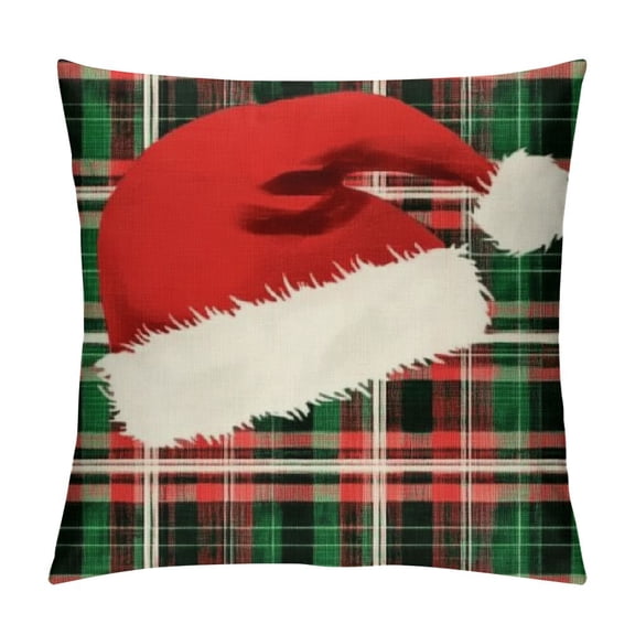 Patifu Christmas Pillow Covers Red Green Xmas Decorative Throw Pillows Christmas Tree Deer Santa Pillow Cases Home Outdoor Sofa Couch Cushion Covers for Christmas Decorations 12x12in