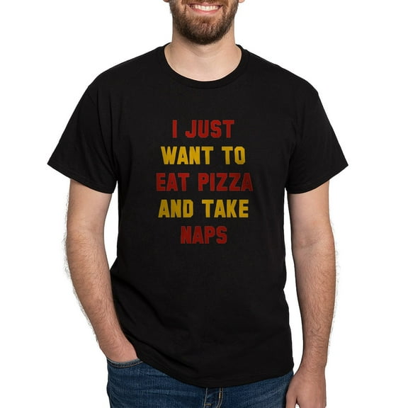 CafePress - Eat Pizza And Take Naps Dark T Shirt - Men's Classic Graphic Cotton T-Shirt