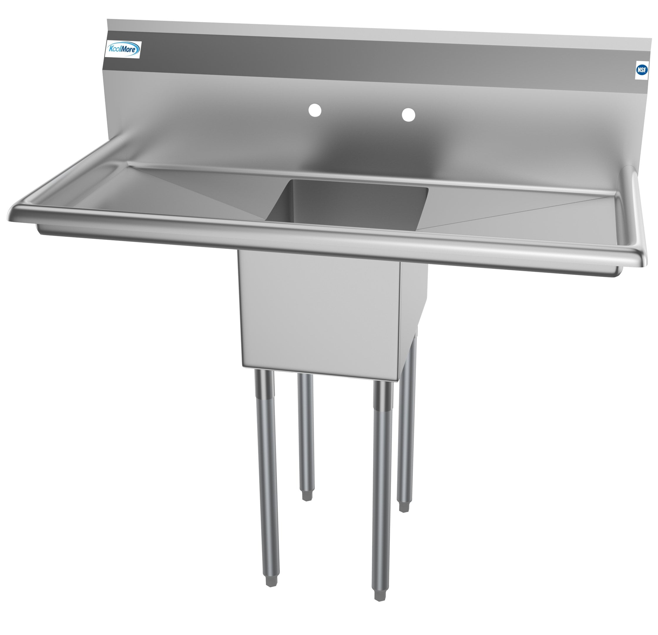 1 Compartment 44 Stainless Steel Commercial Kitchen Prep Utility Sink With 2 Drainboards Bowl Size 12 X 16 10