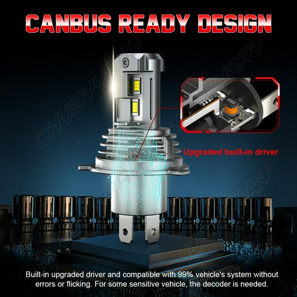 CHUSYYRAY H4 9003 HB2 LED Headlight Bulbs, 6500K White for CHUSYYRAY H4 9003 HB2 LED Headlight Bulbs, 6500K White for