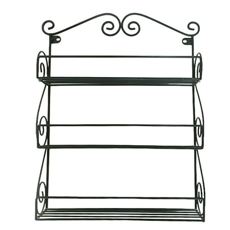 

HEMOTON 1Pc Wall Hanging Rack Storage Rack Metal Craft Rack for Flowers Black
