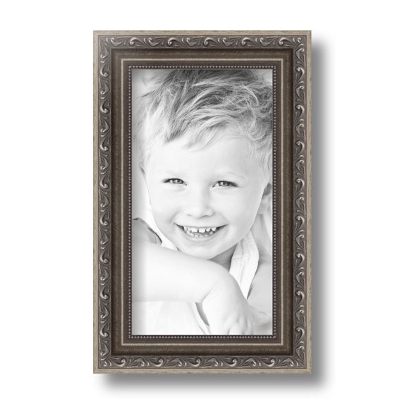 ArtToFrames 5x9 inch Antique Silver Picture Frame, Silver Wood Poster Frame (4562)