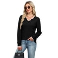 thumbnail image 4 of WIHOLL Womens V Neck Sweaters Pullover Cozy Lightweight Sweaters Long Sleeve Tops Winter Clothing 2026, 4 of 9
