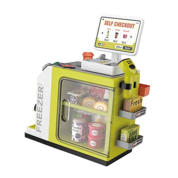 Yinanstore Cash Register Playset for Kids Interactive Supermarket Checkout Toy for Kids, Cash Register Toy for Kids