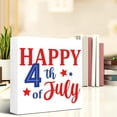 thumbnail image 6 of Zomyto 7x7 In Happy 4th of July Independence Day Wood Decor, Farmhouse July 4th Patriotic Wooden Box Sign, 6 of 7