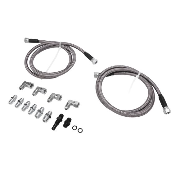 Cooler 6AN 70 Inch Transmission Fluid Oil Cooler Hose Line Kit Stainless Steel PTFE Woven Replacement for 4L80E TH350 TH400 4L60E 700R4