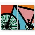 thumbnail image 3 of PixonSign Canvas Print Wall Art Triangular Geometric Close-up of Bike's Wheel Kids Shapes Illustrations Modern Art Chic Urban Multicolor Ultra for Living Room, Bedroom, Office - 24"x36"x2, 3 of 5