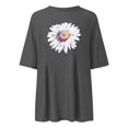 thumbnail image 4 of YDLCAFD sous-Vêtements pour Femmes T-Shirt Surdimensionné d'Été Mode Décontractée Imprimé Col Rond Manches Courtes Chandail T-Shirt Chemises d'Été pour Femmes, 4 of 4