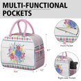 thumbnail image 6 of Lunch Bag Lunch Box for Women Reusable Insulated Lunch Cooler Bags,Large Capacity for Work Travel Picnic,Water-Resistant Pioneer Colorful Floral Lunch Tote Bag Gifts for Woman Mom Pink, 6 of 6