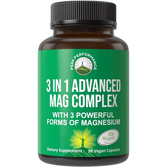 3 in 1 Advanced Magtein Magnesium Complex Capsules with Clinically Tested Magnesium L-Threonate, Glycinate & Taurinate.