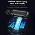 thumbnail image 4 of Pistola de masaje eléctrica para músculos, 30 niveles de velocidad ajustable, 6 cabezales de masaje, diseño ergonómico, batería recargable de 2600mAh, color rosa., 4 of 7