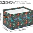 thumbnail image 3 of GZHJMY Dinosaur Rectangular Storage Bins, 2 PCS Collapsible Toy Storage Bins, Waterproof Canvas Rectangular Storage Bin with Leather Handles for Home Closets Offices,Bedrooms,Kids Toy, Gift Baskets, 3 of 6