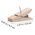 thumbnail image 2 of KAKOWELY Push Pin Clips 50pcs Wooden Thumbtacks Multipurpose Pushpin Clips Photo Clips for Home1.38"X0.28"X0.2", 2 of 4