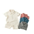 thumbnail image 3 of MesaSe Newborn Baby Girl Waffle Short Sleeve Clothing Jumpsuit Boys & Girls Infant Tooling Bodysuit 59cm, 3 of 5