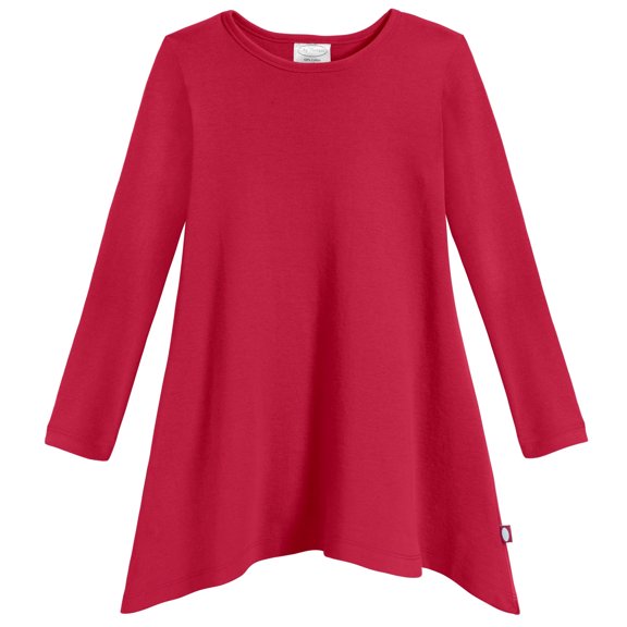 Girls Soft Cotton Jersey Long Sleeve Shark Bite Tunic | Candy Apple