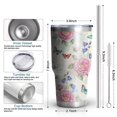 thumbnail image 3 of 30oz Pioneer Flower Floral Print Pattern Tumbler, Double Wall Vacuum Insulated Cup, BPA-Free Leak Proof Lid & Reusable Straws, Hot 12h, Cold 34h, 3 of 6