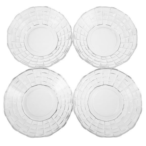 WHAMVOX 4pcs Glass Snack Plate for KTV Bar Pub Clear Candy Dishes  Decorative Glass Food Dish Dried Fruit Snack Plate Appetizer Serving Plate