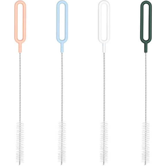 Straw Cleaner Brush Set, 4-Piece Extra Long Colorful Straw Cleaning Brush for Tumbler, Water Bottle, Sippy Cup and Pipes, Tubes or Some Hard-to-Reach Areas