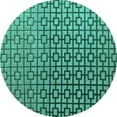 thumbnail image 1 of Ahgly Company Indoor Round Abstract Turquoise Blue Modern Area Rugs, 4' Round, 1 of 4